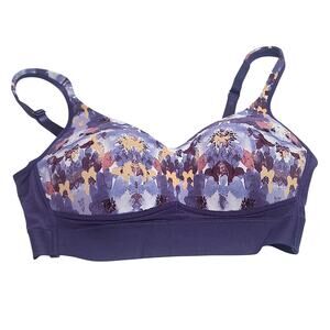 Rhonda Shear purple floral wireless bra size medium